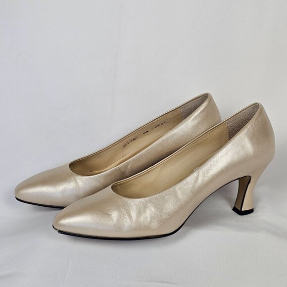 Worthington Soft Collection Jill 2.5" Heels 8.5M Cream Gold Business Casual Shoe - Picture 6 of 16